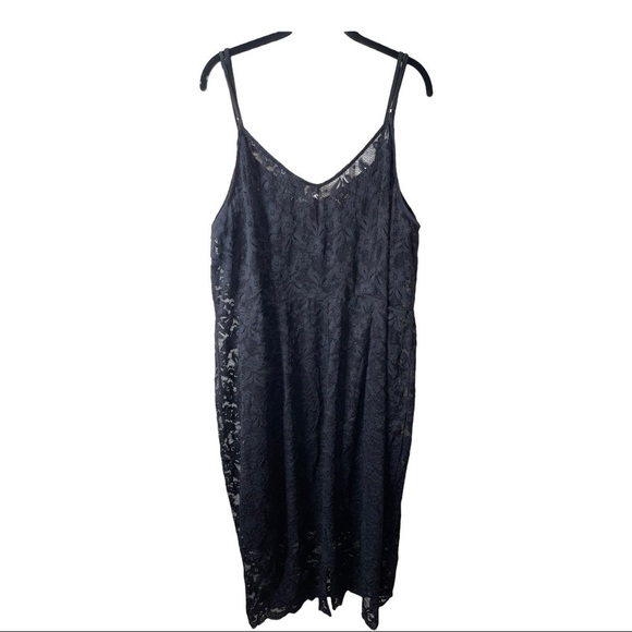 CITY CHIC Black Lace Floral Embroidered Bodycon Midi Slip Dress Size Large/20 - Picture 5 of 6